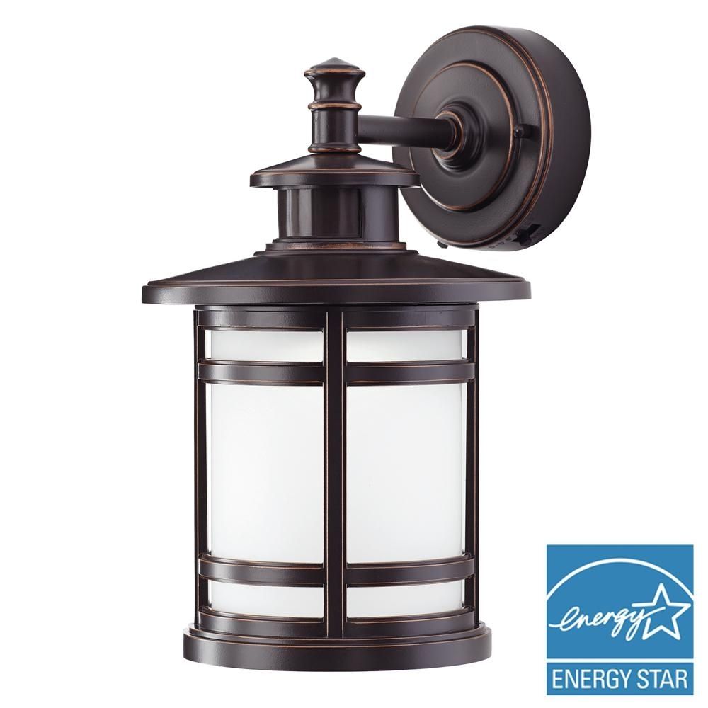Home Decorators Collection Oil Rubbed Bronze Motion Sensor Outdoor Within Outdoor Wall Light Fixtures With Motion Sensor (Photo 3 of 15)