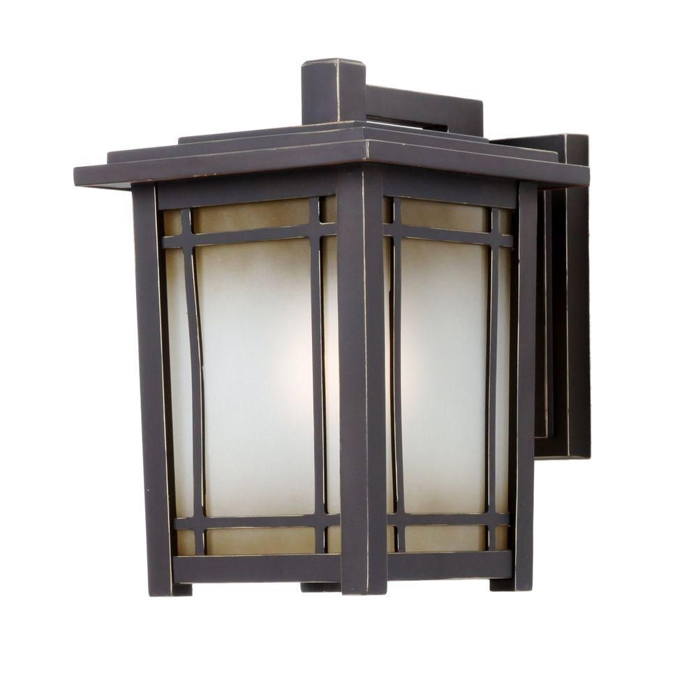Home Decorators Collection Port Oxford 1 Light Oil Rubbed Chestnut For Craftsman Outdoor Wall Lighting (Photo 15 of 15)
