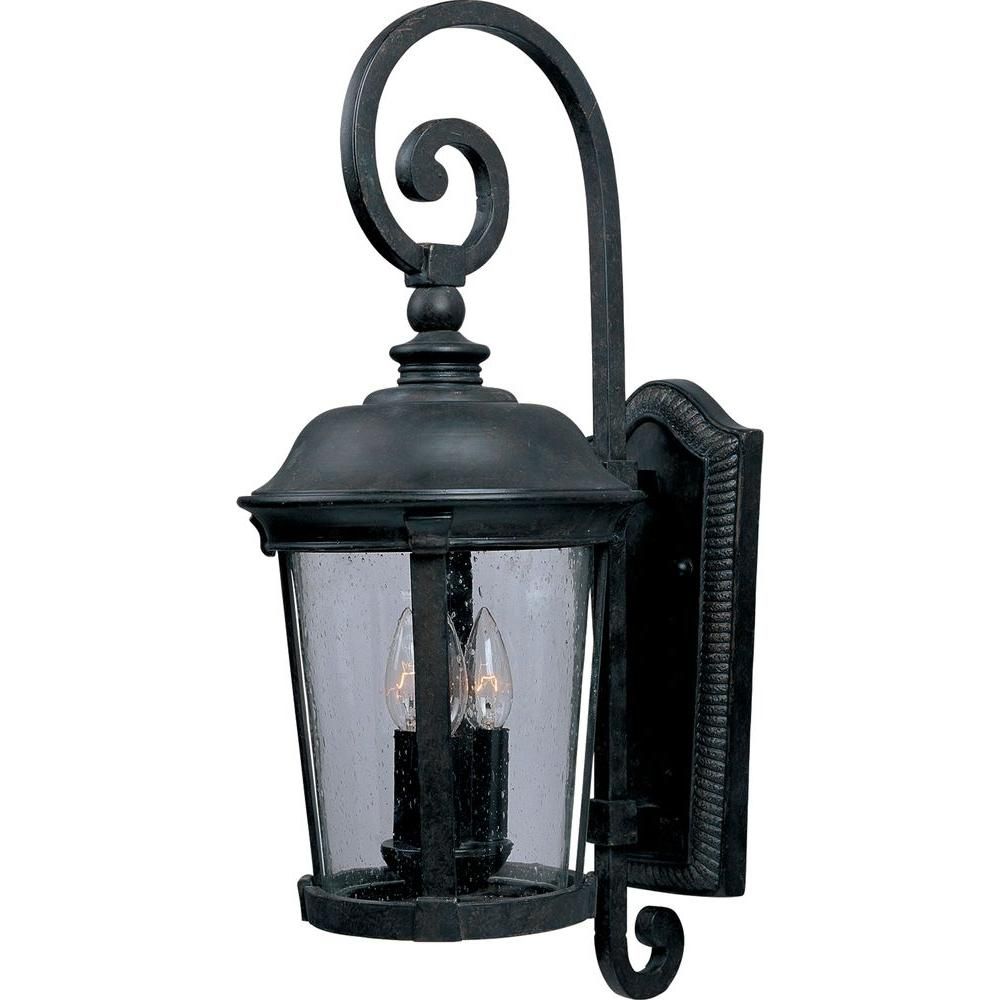 Home Decorators Collection Wesleigh 2 Light Bronze Outdoor Wall With Outdoor Wall Lighting At Houzz (Photo 12 of 15)
