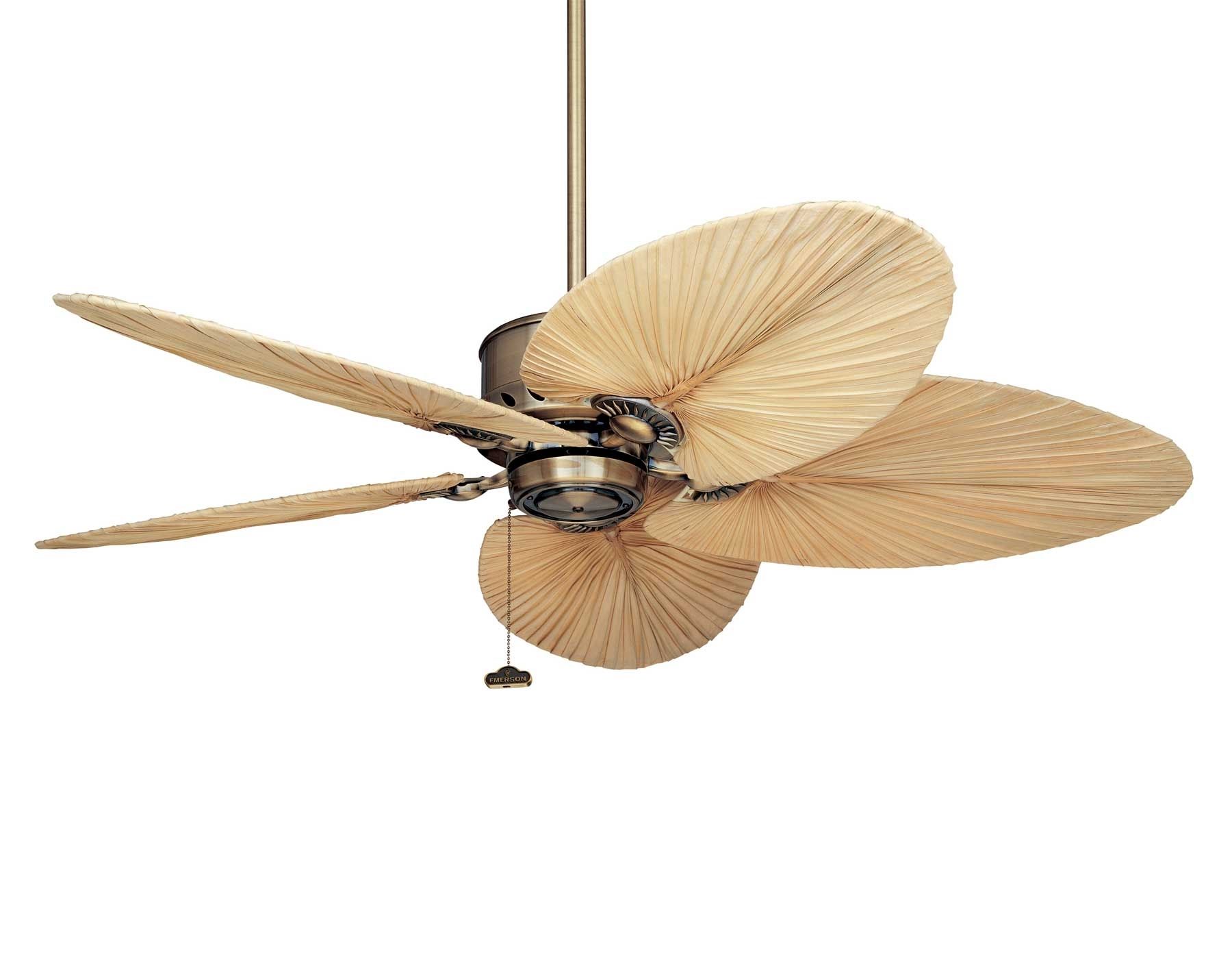 Home Lighting. Tropical Ceiling Fan: Ceiling Fan With Palm Leaf With Regard To Tropical Outdoor Ceiling Lights (Photo 14 of 15)