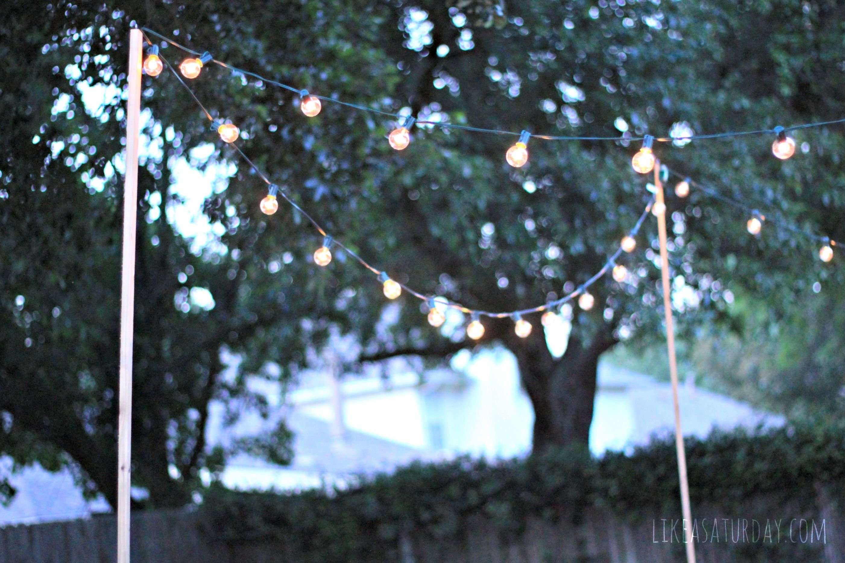 How To Hang Backyard String Lights » All For The Garden, House For Hanging Outdoor Lights Without Trees (Photo 1 of 15)
