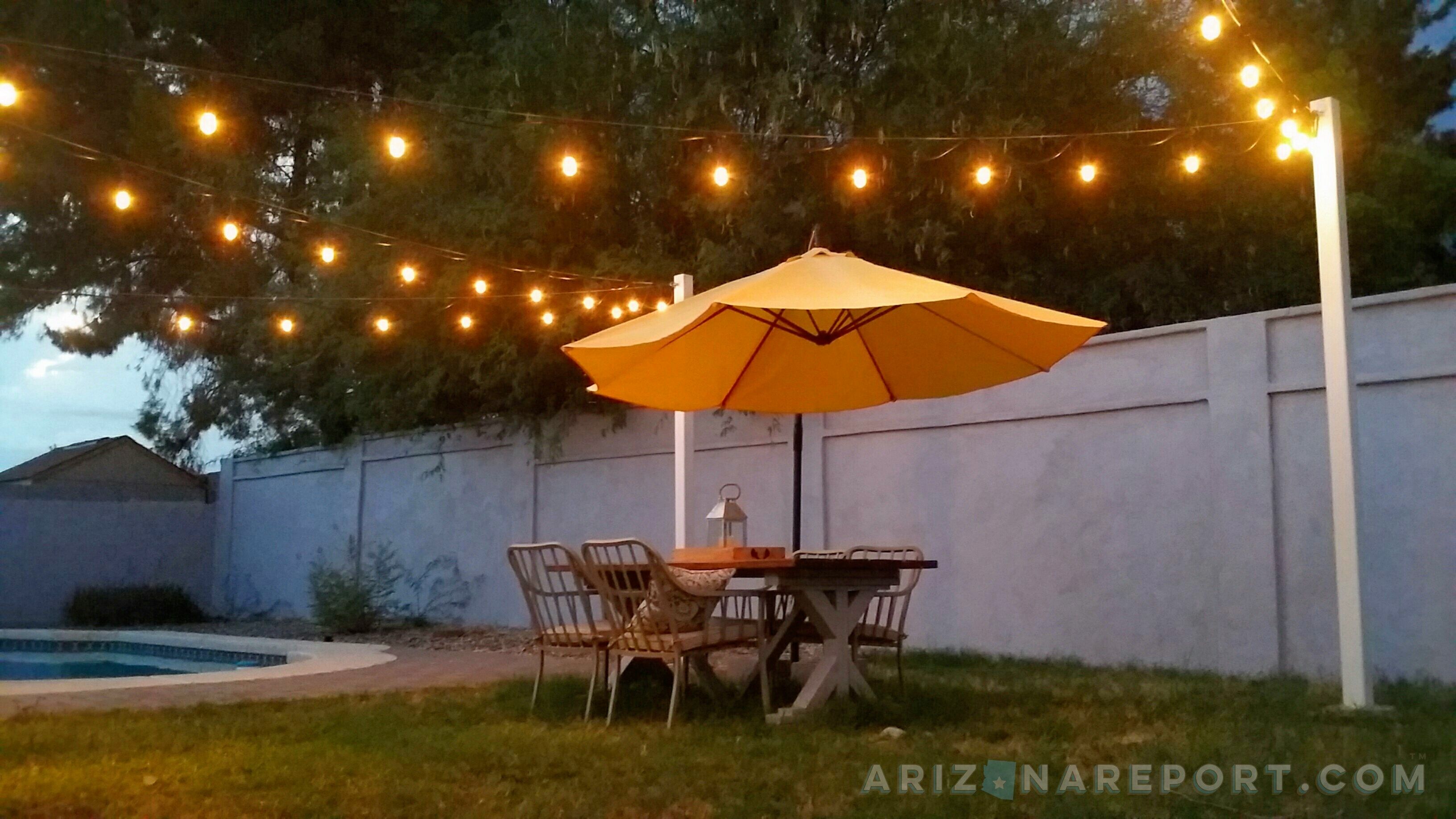 How To Hang String Lights And Cafe Lights | The Arizona Report™ With Hanging Outdoor Rope Lights (Photo 15 of 15)