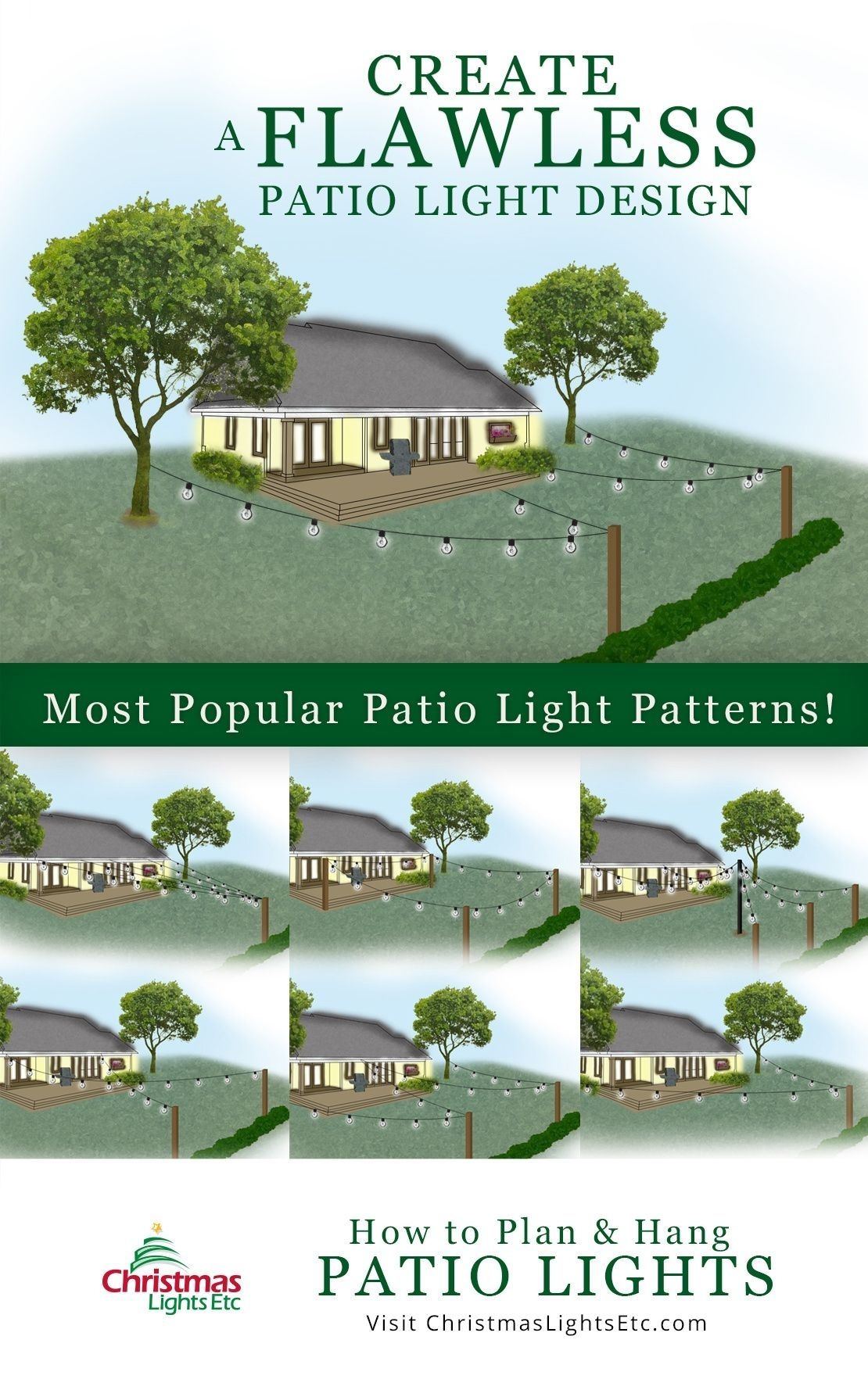How To Plan And Hang Patio Lights | Patio String Lights, Patio For Hanging Outdoor Lights Without Trees (Photo 6 of 15)