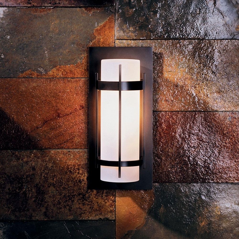 Hubbardton Forge 305892 Banded Led Outdoor Wall Sconce Lighting Regarding Outdoor Wall Sconce Lighting Fixtures (View 10 of 15)