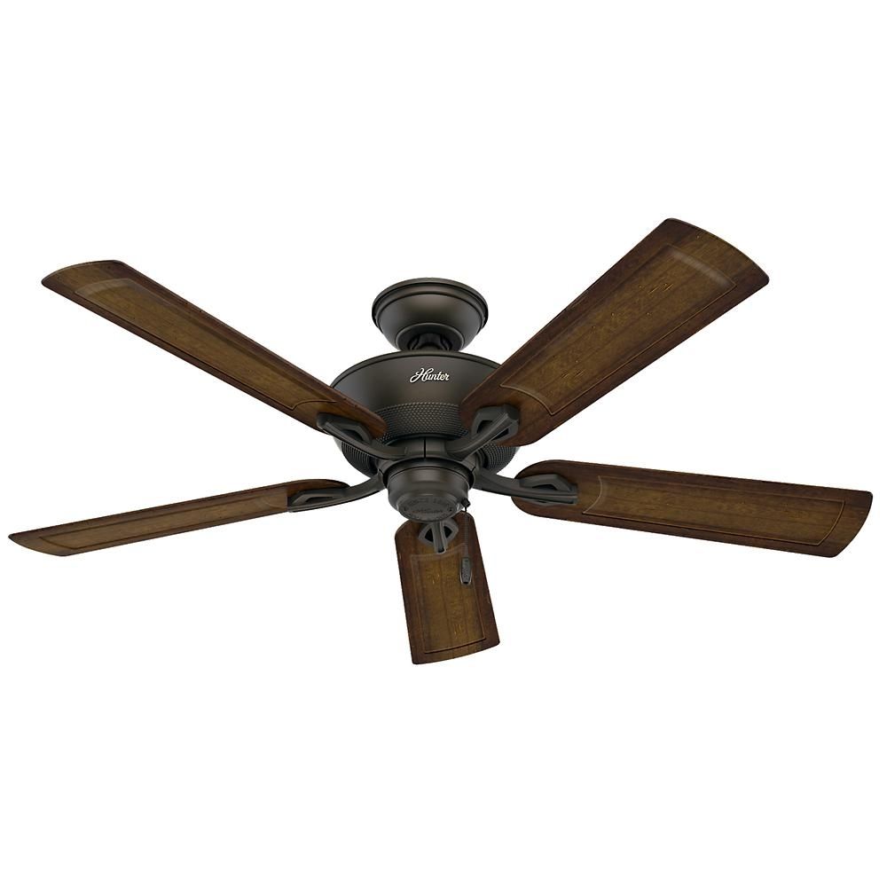 Hunter Caicos 52 In. Indoor/outdoor New Bronze Wet Rated Ceiling Fan Intended For Outdoor Ceiling Fans With Wet Rated Lights (Photo 15 of 15)