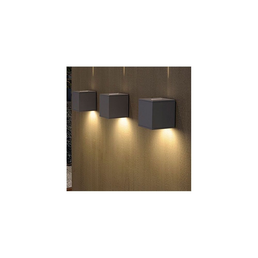 Intalite 229604 Silver Grey Big Theo Beam Outdoor Wall Light At Throughout Big Outdoor Wall Lighting (Photo 5 of 15)