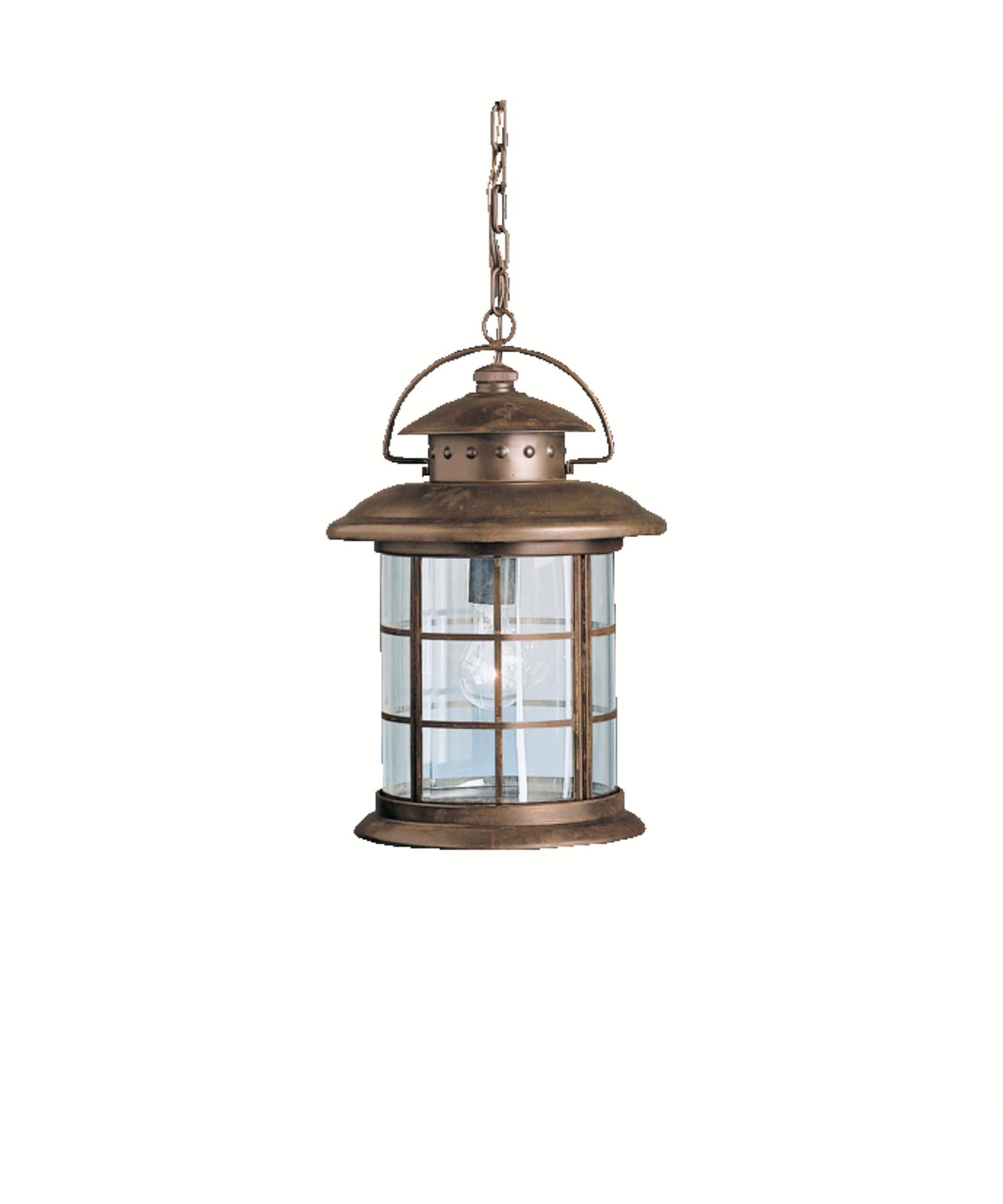 Kichler 9870 Rustic 11 Inch Wide 1 Light Outdoor Hanging Lantern With Rustic Outdoor Ceiling Lights (View 13 of 15)