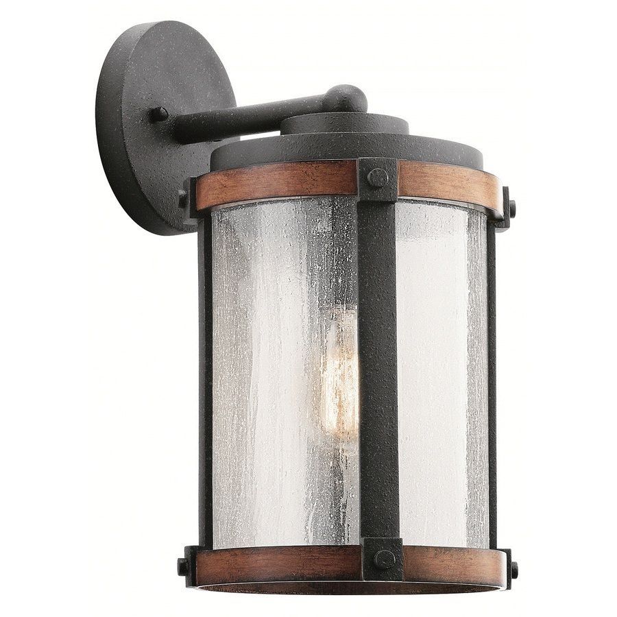 Kichler Lighting Barrington 16 In H Distressed Black And Wood With Regard To Outdoor Wall Led Kichler Lighting (Photo 1 of 15)