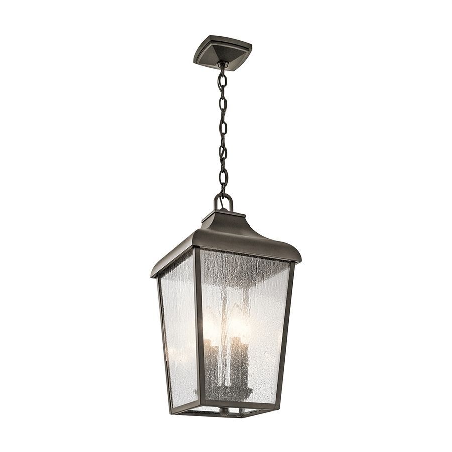 Kichler Lighting Forestdale 19.75 In Olde Bronze Outdoor Pendant Pertaining To Kichler Outdoor Ceiling Lights (Photo 10 of 15)