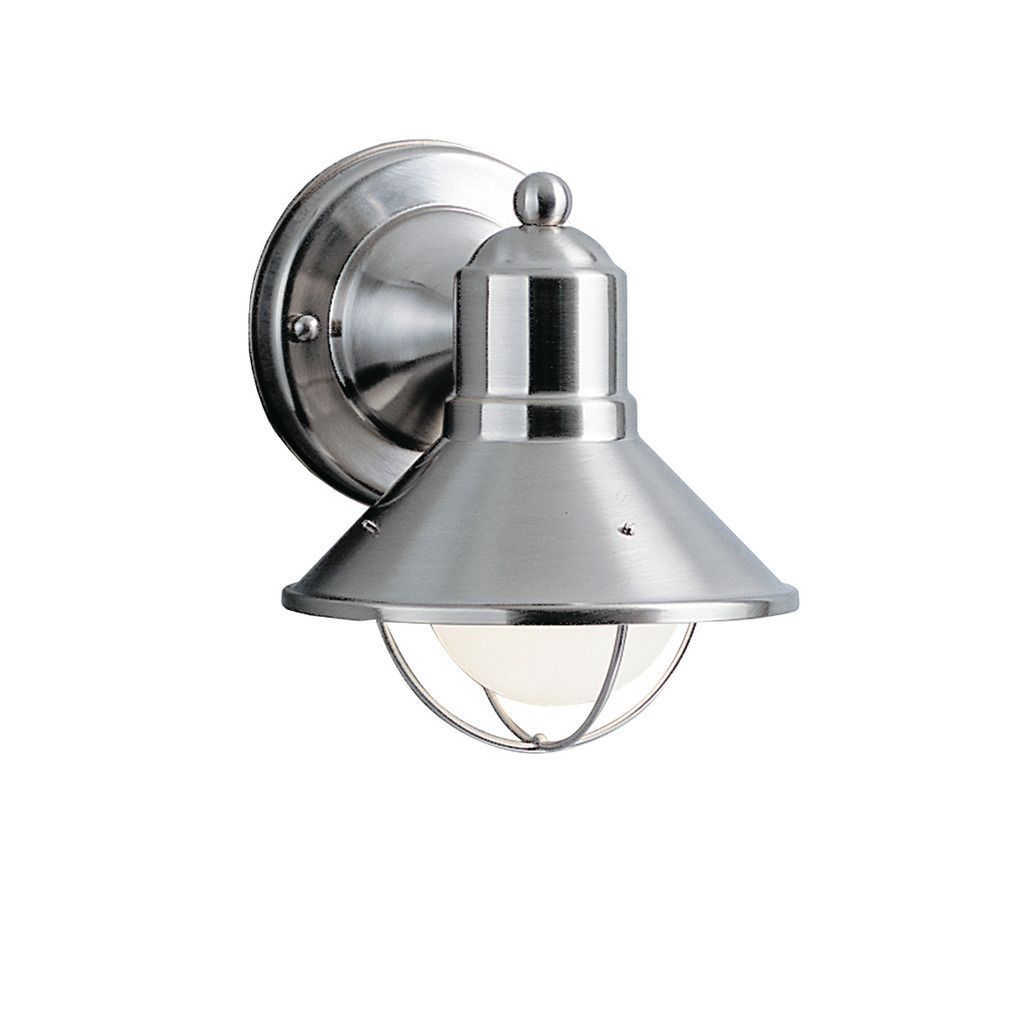 Kichler Lighting Seaside Collection 1 Light Brushed Nickel Outdoor With Regard To Kichler Lighting Outdoor Wall Lanterns (Photo 14 of 15)