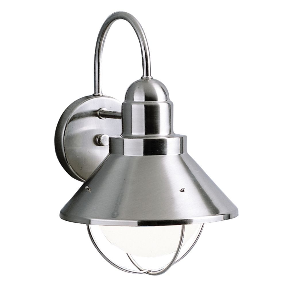 Kichler Outdoor Wall Light In Brushed Nickel Finish | 9023ni Pertaining To Chrome Outdoor Wall Lighting (View 4 of 15)