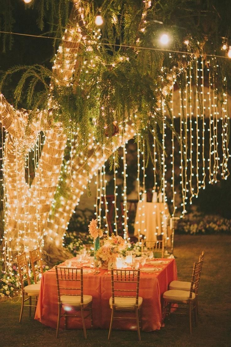 La Quinta Wedding From Fondly Forever Photography | Gatsby Pertaining To Hanging Outdoor Lights On Trees (Photo 11 of 15)