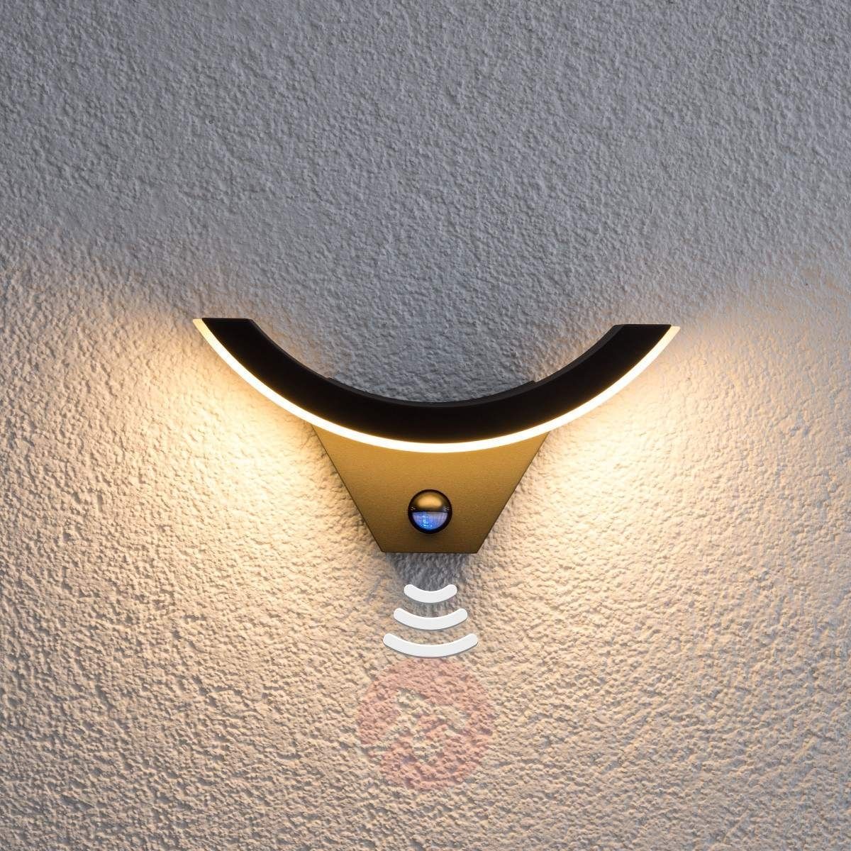 Led Outdoor Wall Light Half With Motion Detector | Lights.co (View 8 of 15)