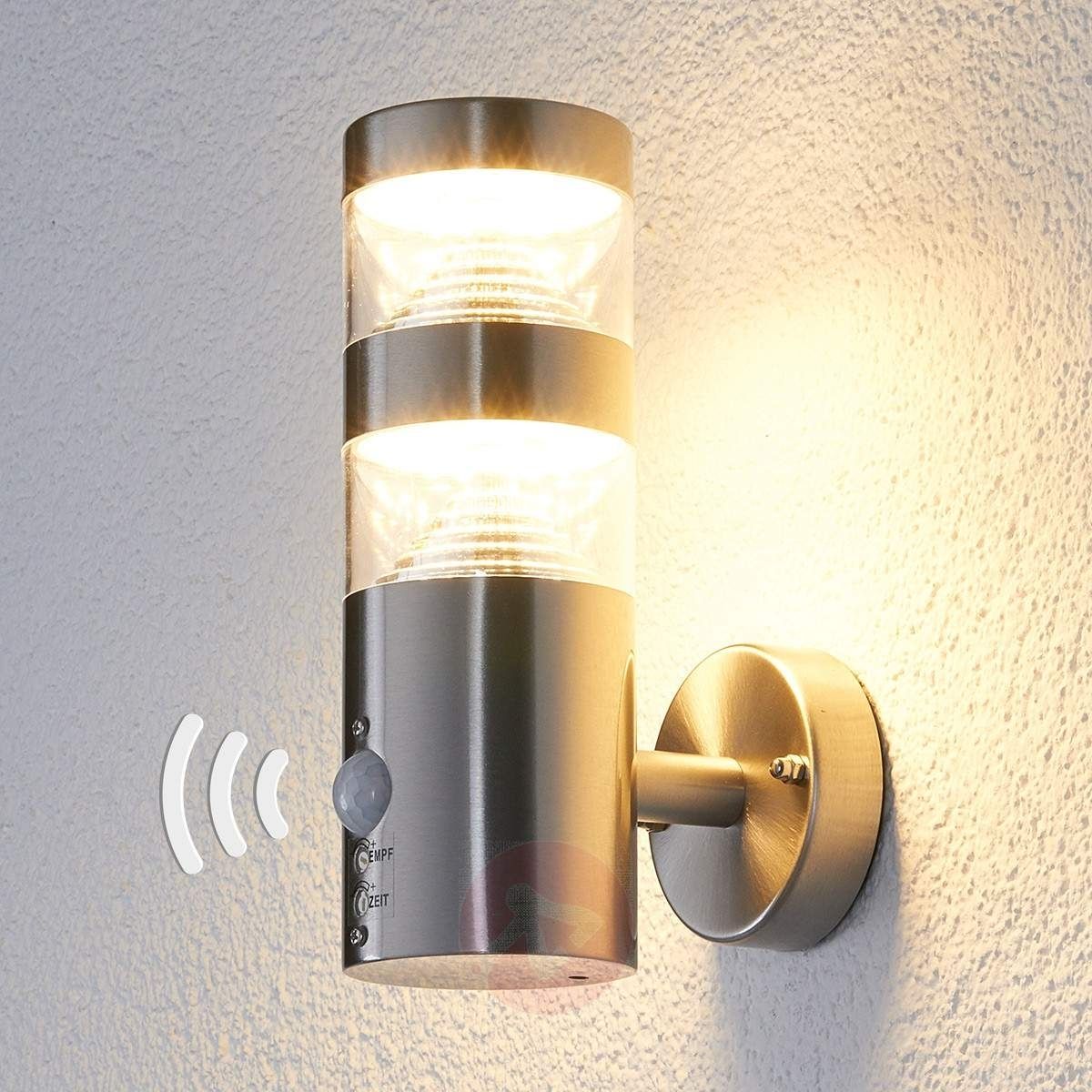 Led Outdoor Wall Light Lanea With Motion Sensor | Lights.co.uk Regarding Outside Wall Lighting (Photo 5 of 15)