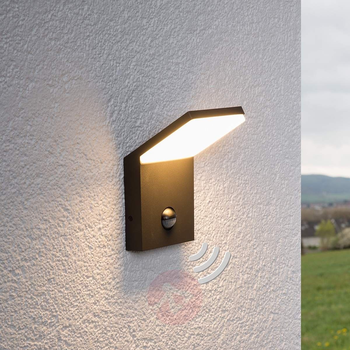 Led Outdoor Wall Light Nevio With Motion Detector | Lights.co.uk Pertaining To Led Outdoor Wall Lighting (Photo 1 of 15)