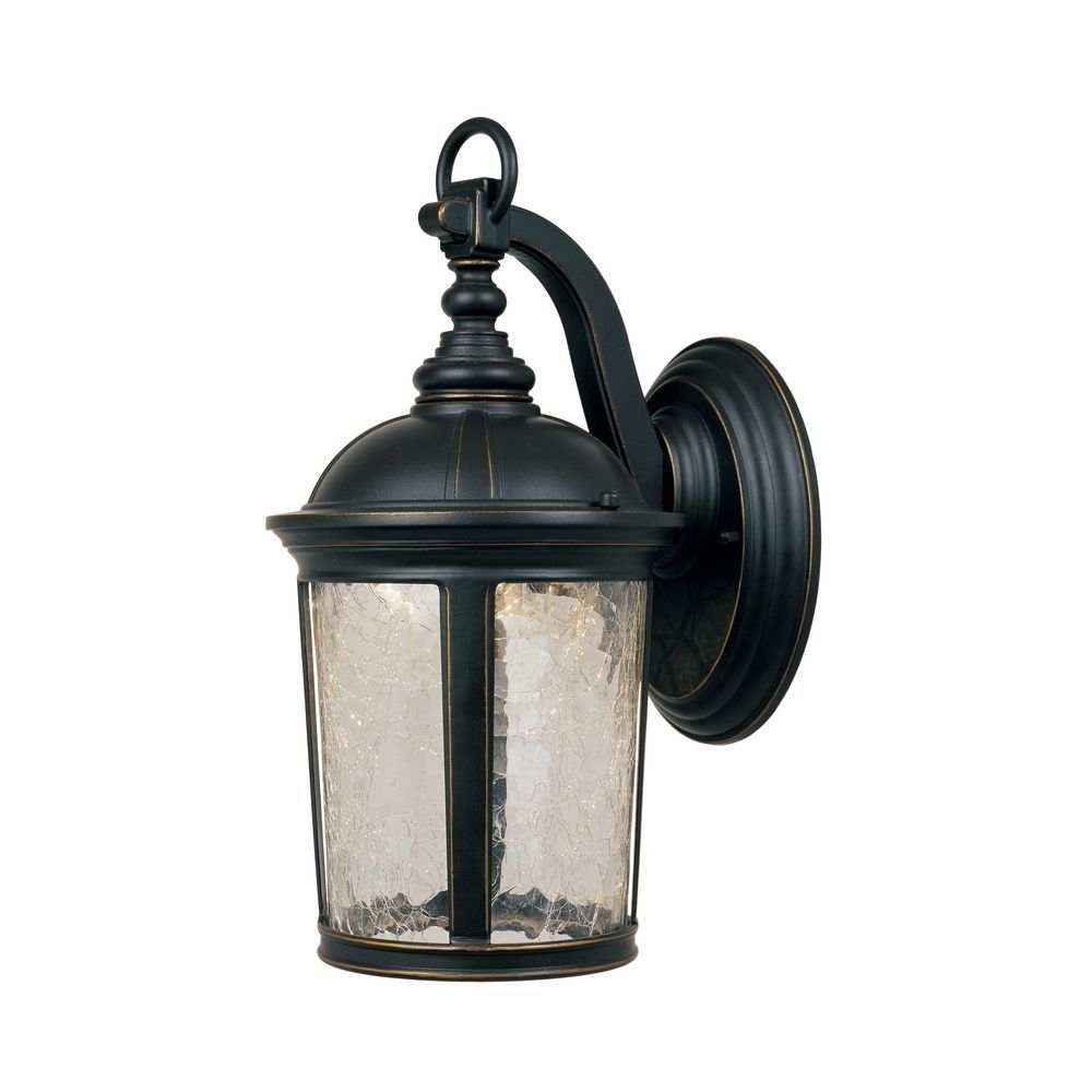 Led Outdoor Wall Light With Clear Glass In Aged Bronze Patina Finish Inside Outdoor Wall Led Lighting (View 14 of 15)
