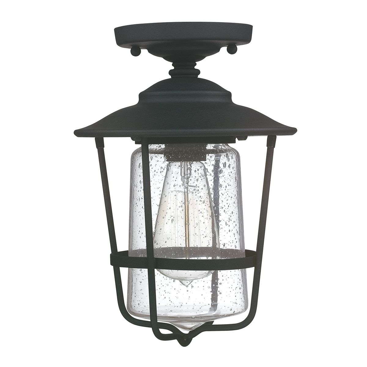 Lighting: Rustic Ceiling Lights With Metal Holder In Black And Glass In Rustic Outdoor Ceiling Lights (View 2 of 15)
