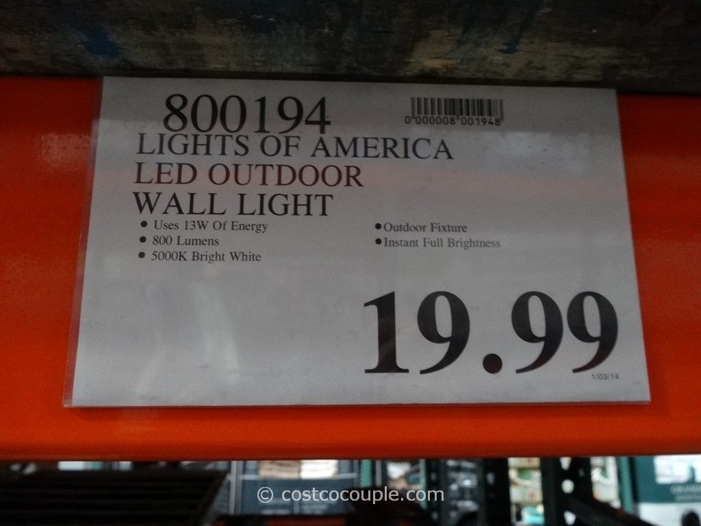 Lights Of America Led Outdoor Wall Light Within Outdoor Wall Lighting At Costco (View 3 of 15)