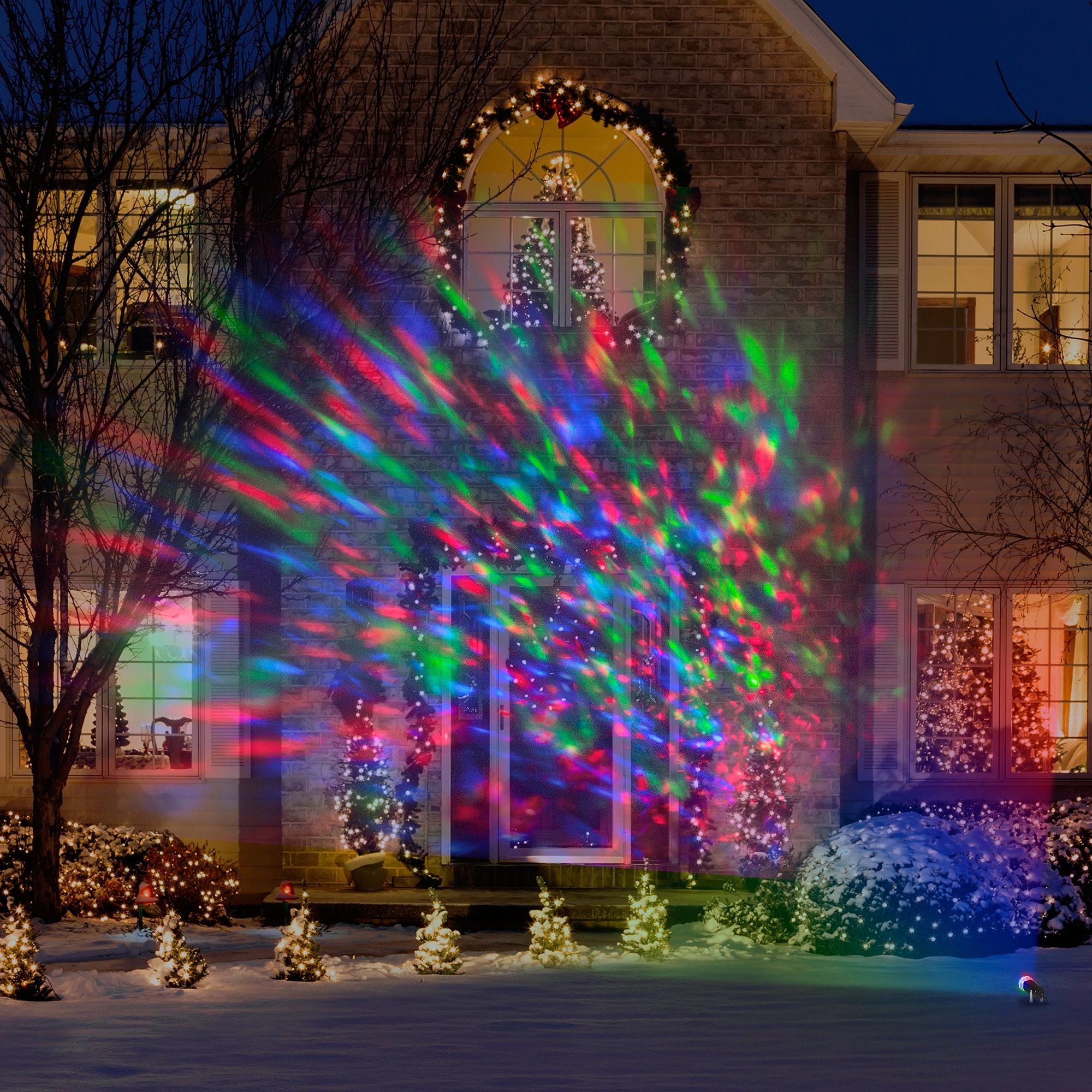 Lightshow Kaleidoscope Multi Colored Christmas Lights – Walmart Throughout Outdoor Wall Lighting At Walmart (View 3 of 15)