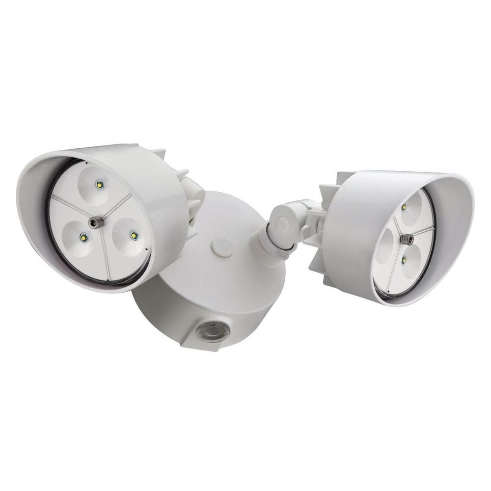 Lithonia Lighting 2 Head White Outdoor Led Wall Mount Flood Light Pertaining To Led Wall Mount Outdoor Lithonia Lighting (View 11 of 15)