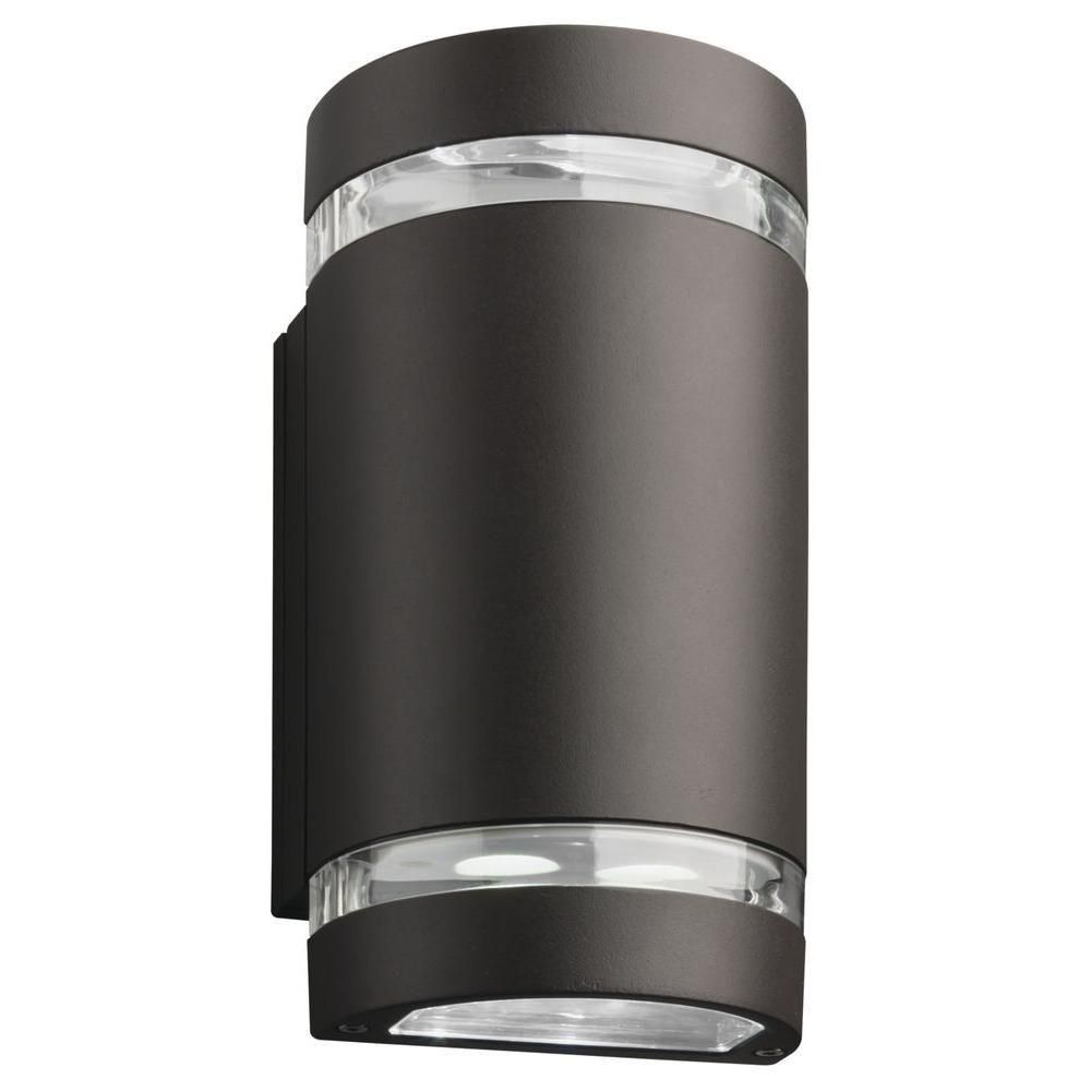 Lithonia Lighting 2 Light Wall Mount Outdoor Bronze Led Wall Within Outdoor Wall Sconce Up Down Lighting (Photo 11 of 15)