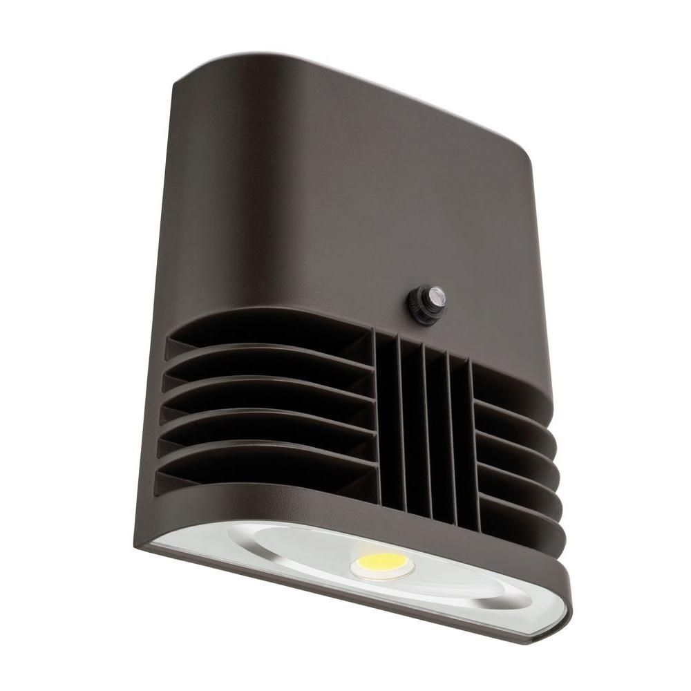 Lithonia Lighting Dark Bronze 20 Watt 5000k Daylight Outdoor Intended For Led Outdoor Wall Lights With Photocell (Photo 1 of 15)