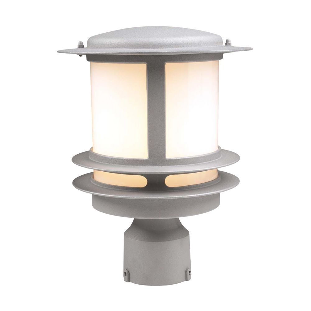 Modern Post Light With White Glass In Silver Finish | 1896 Sl For Contemporary Outdoor Post Lighting (View 8 of 15)