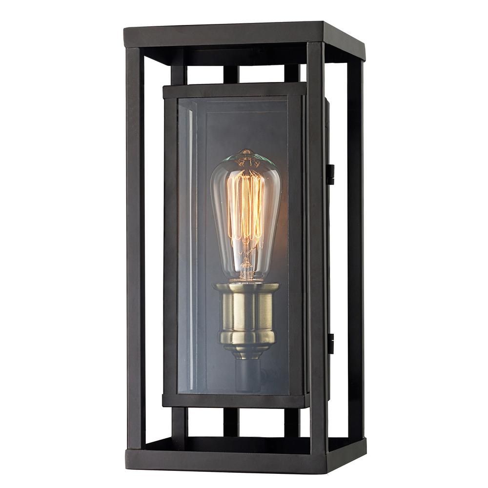 Monteaux Lighting Retro 1 Light Oil Rubbed Bronze And Antique Brass Pertaining To Retro Outdoor Wall Lighting (View 4 of 15)