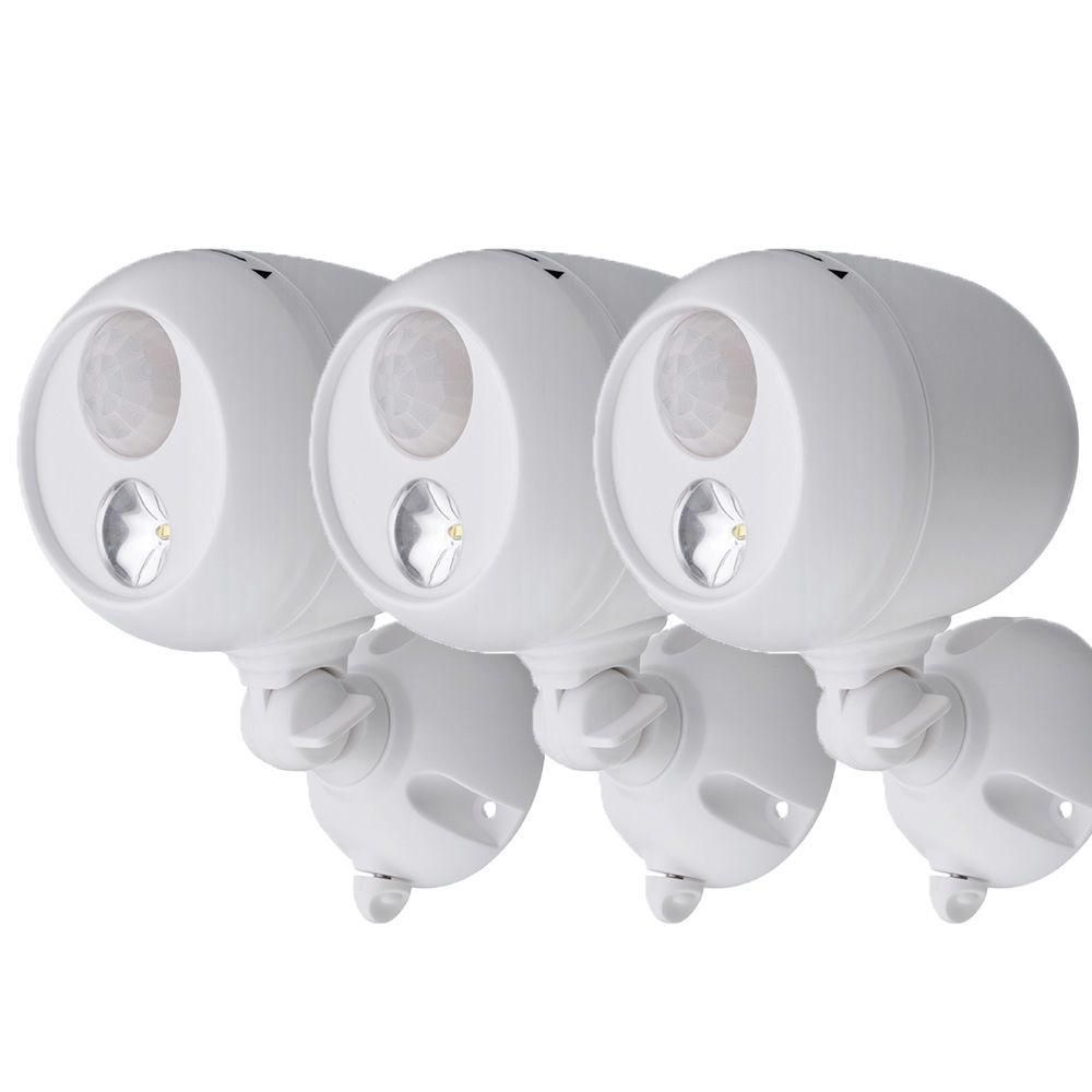 Mr Beams Wireless 120 Degree White Motion Sensing Outdoor Integrated Pertaining To Battery Operated Outdoor Lights At Home Depot (View 11 of 15)