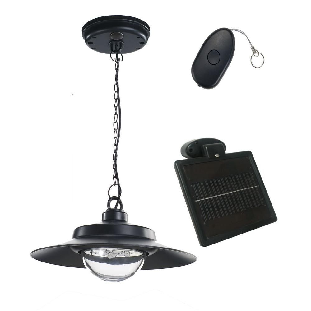 Nature Power 4 Light Black Indoor/outdoor Solar Powered Led Hanging In Hanging Outdoor Security Lights (Photo 13 of 15)