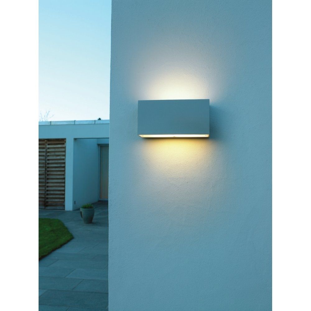 Norlys Asker 60w E27 Up & Down Outdoor Wall Light In White From Regarding Outdoor Wall Down Lighting (Photo 11 of 15)