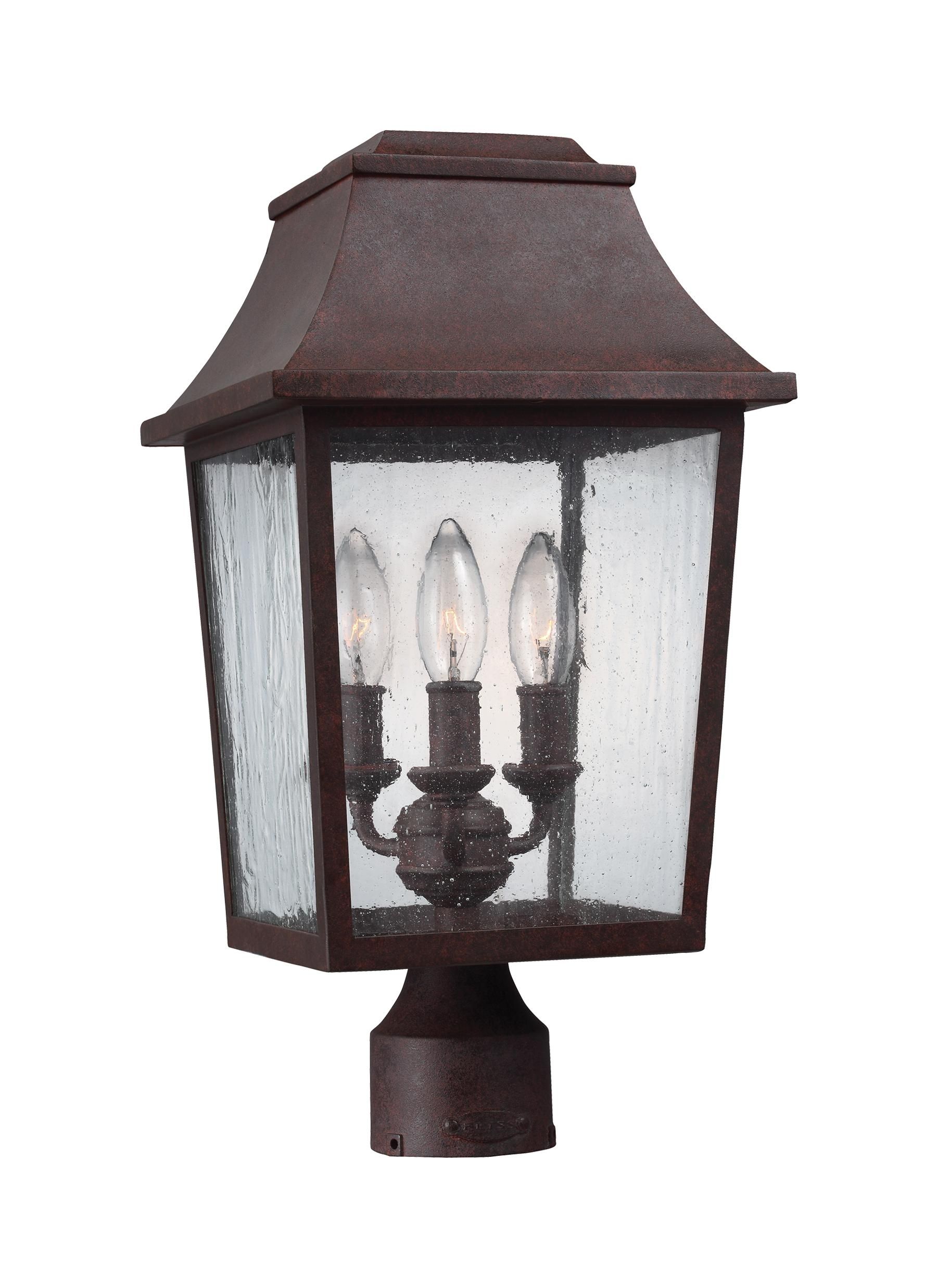 Ol11909pcr,3 – Light Outdoor Post Lantern,patina Copper Inside Outdoor Wall Post Lights (View 7 of 15)