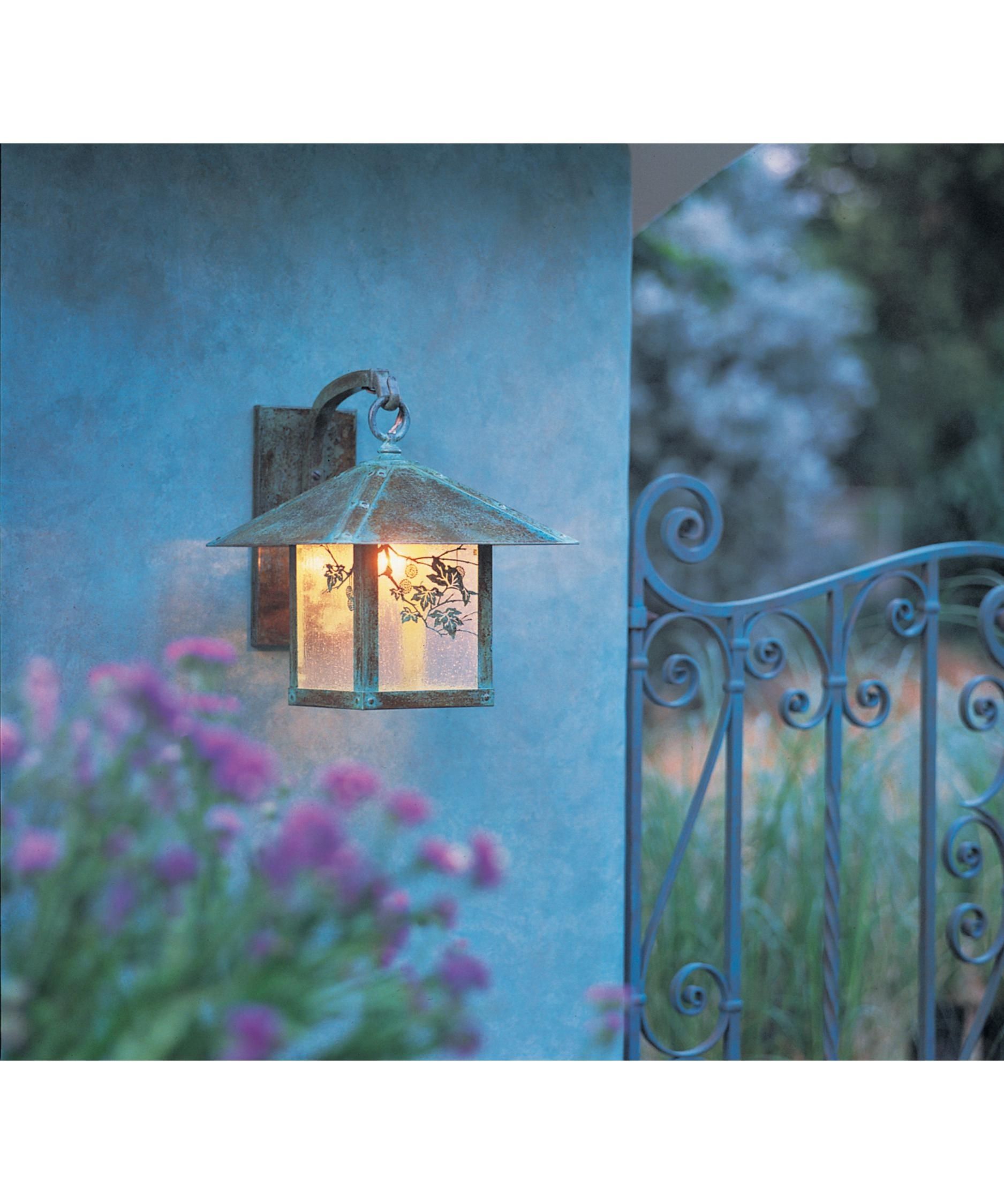Outdoor And Patio: Outdoor Wall Accent Lighting With Artsitic Floral With Verdigris Outdoor Wall Lighting (Photo 9 of 15)