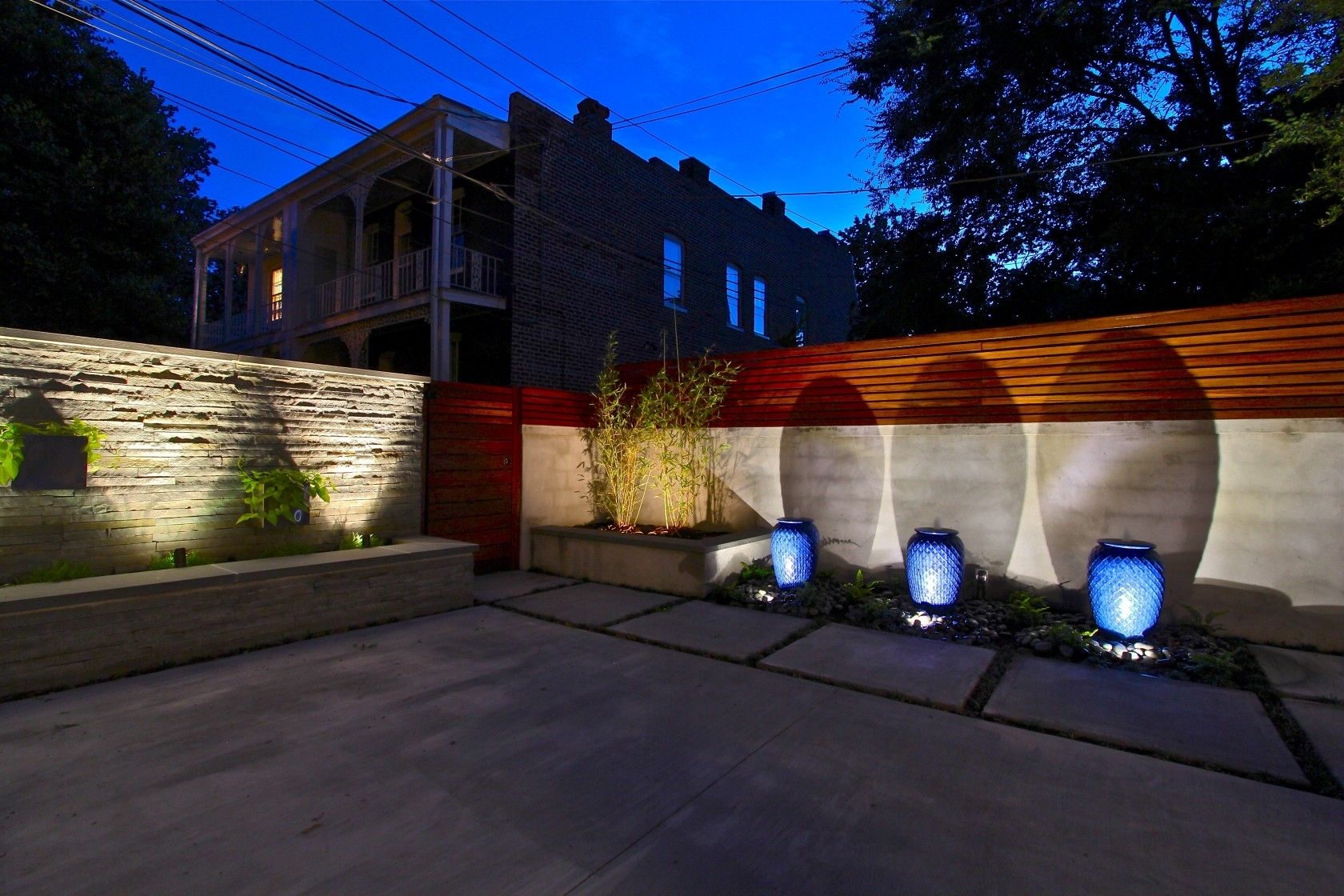 Outdoor And Patio: Simple Outdoor String Lighting With Wicker Dining Regarding Outdoor Wall Patio Lighting (Photo 8 of 15)