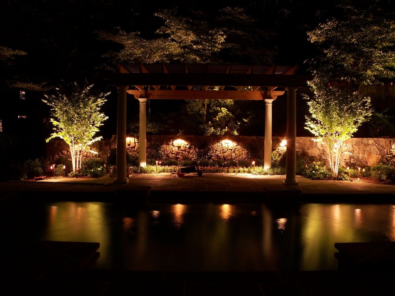 Outdoor Dining Space Lighting Fixtures With Landscape Spotlights With Outdoor Wall Patio Lighting (View 4 of 15)