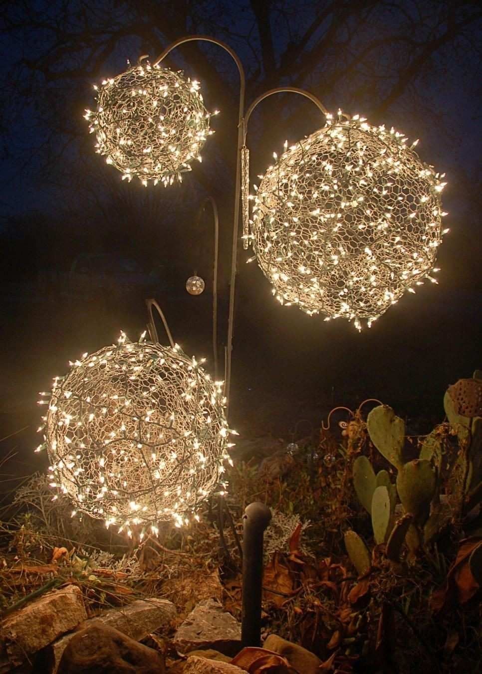 Outdoor Sphere Lights Unique Diy Chandelier Hanging Basket Watch The Pertaining To Outdoor Hanging Sphere Lights (View 7 of 15)