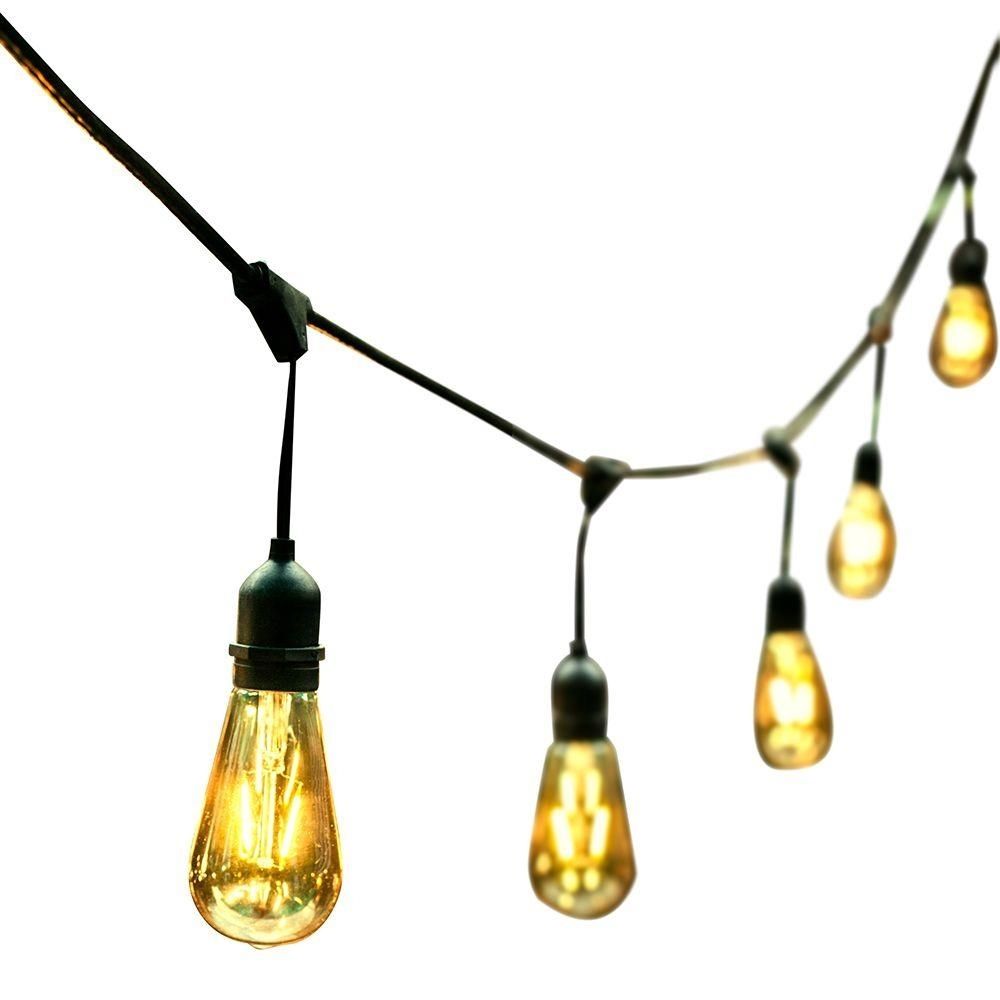 Ove Decors 48 Ft. 24 Oversized Edison Light Bulbs Black/gold All Intended For Outdoor Waterproof Hanging Lights (Photo 14 of 15)