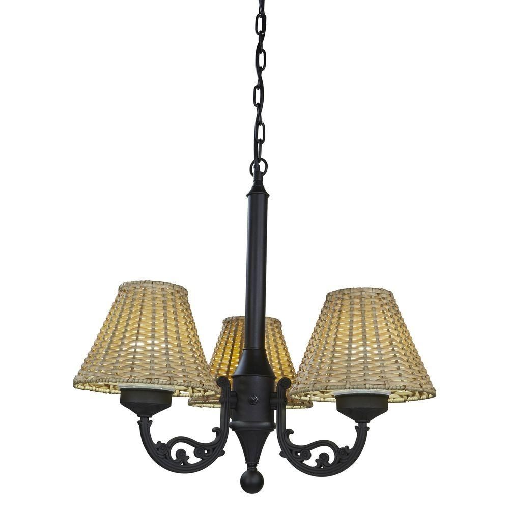 Patio Living Concepts 25 In. Black Body Versailles Outdoor Pertaining To Outdoor Hanging Wicker Lights (Photo 15 of 15)
