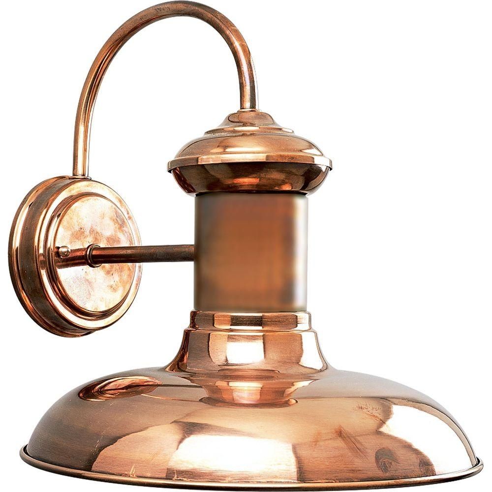 Progress Lighting Brookside Collection 1 Light Solid Copper Led For Copper Outdoor Wall Lighting (Photo 8 of 15)