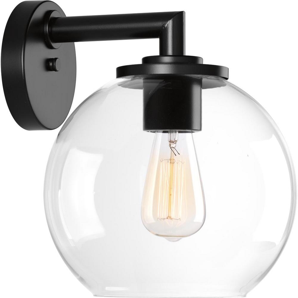 Progress Lighting Globe Lanterns Collection 1 Light Black Outdoor Regarding Outdoor Wall Mounted Globe Lights (Photo 1 of 15)