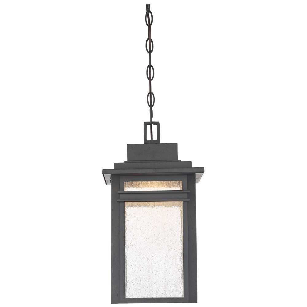 Quoizel Beacon 17"h Stone Black Led Outdoor Hanging Light – Style Regarding Quoizel Outdoor Hanging Lights (View 14 of 15)