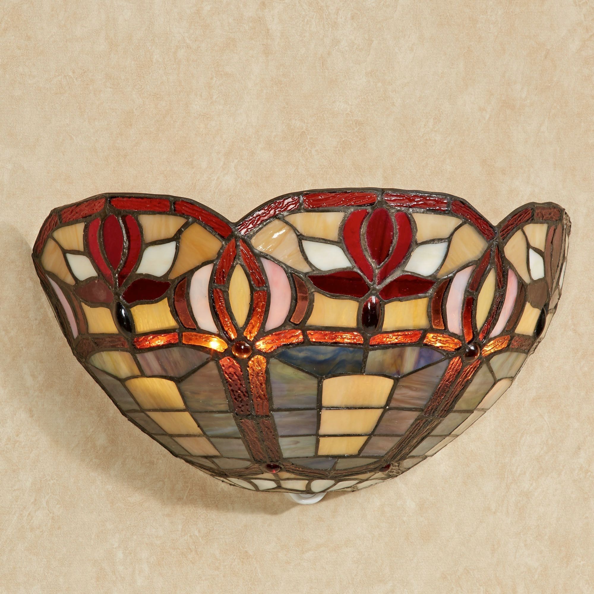 Roses Stained Glass Led Wall Sconce For Stained Glass Outdoor Wall Lights (Photo 14 of 15)