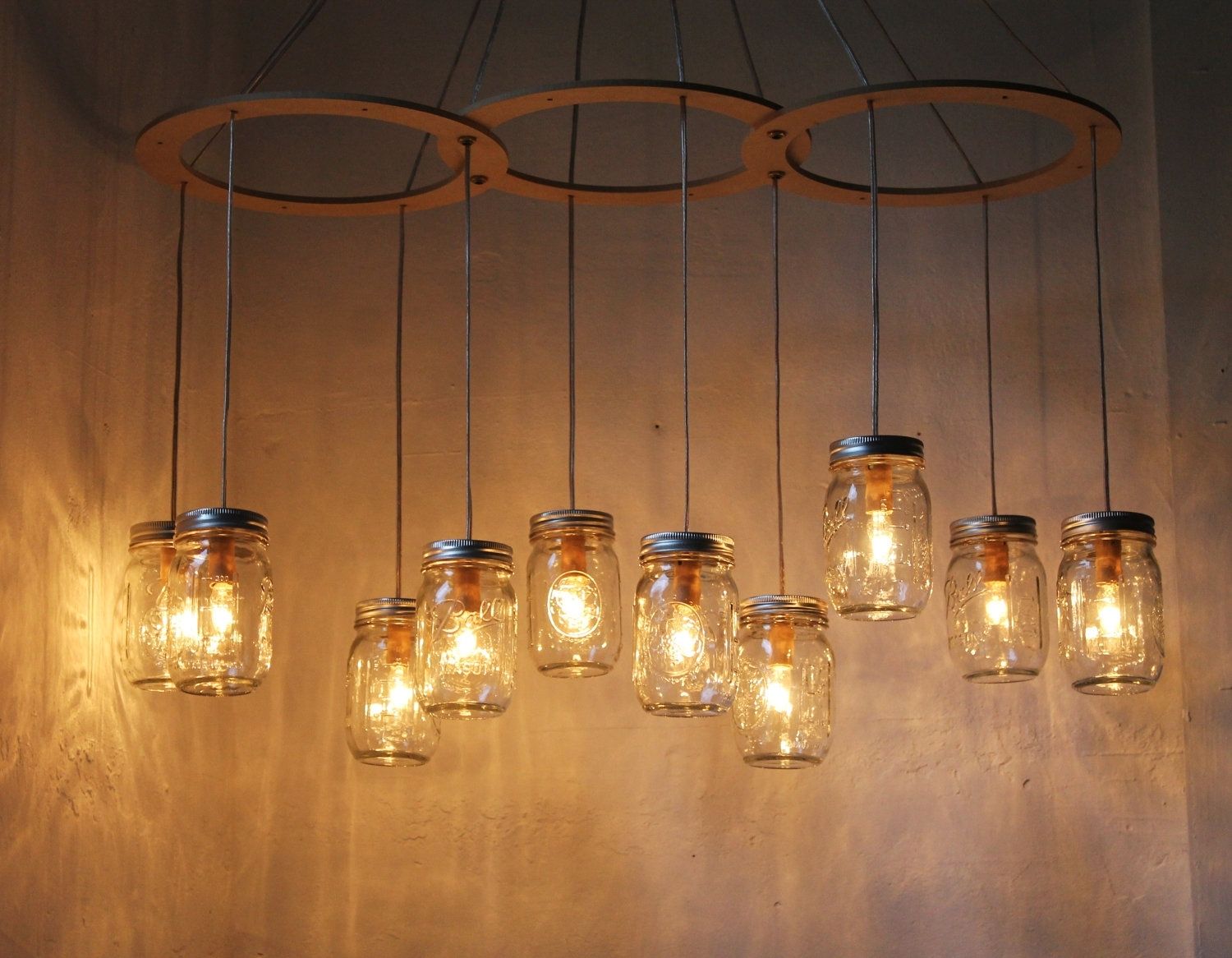 Rustic Kitchen Lighting Ideas With Diy Hanging Mason Jar Candle Throughout Outdoor Hanging Mason Jar Lights (Photo 3 of 15)