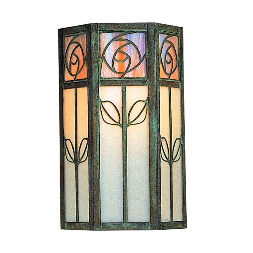 Scw 12 Arroyo Craftsman Saint Clair Series Outdoor Rated Wall Intended For Stained Glass Outdoor Wall Lights (View 7 of 15)