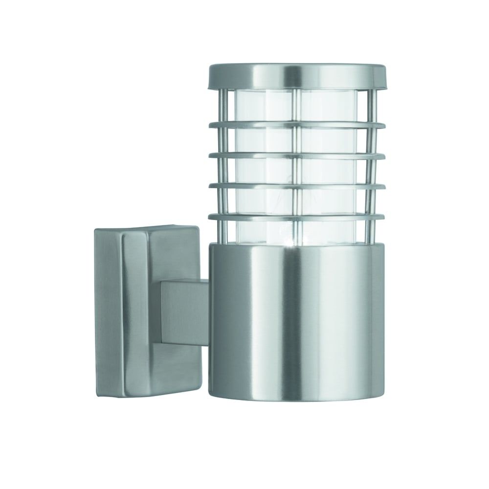 Searchlight 1555ss Satin Silver Outdoor Wall Light – Lighting From Inside Silver Outdoor Wall Lights (View 6 of 15)