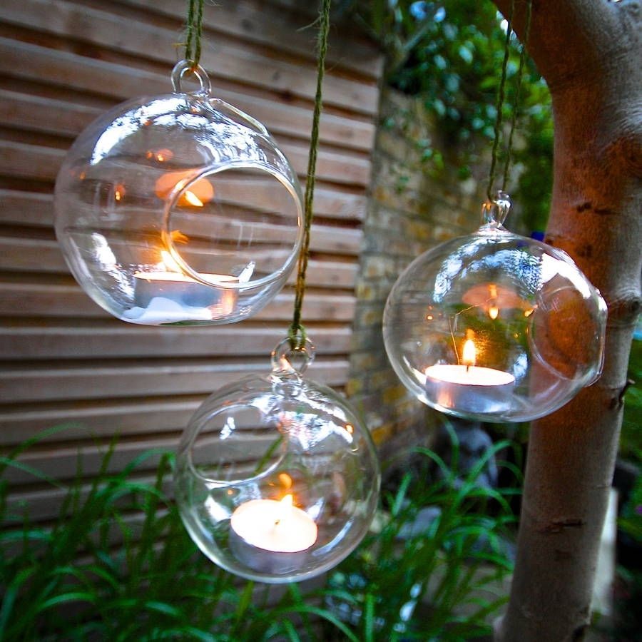 Set Of Four Hanging Tealight Votives | London Garden, Third And Terraria With Hanging Outdoor Tea Light Lanterns (Photo 2 of 15)