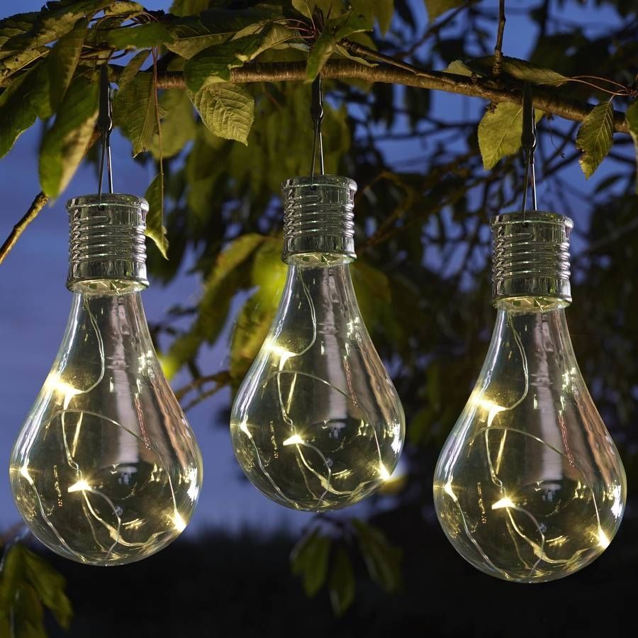 Set Of Six Solar Lightbulb Hanging Garden Lights | Lightbulb, Solar For Funky Outdoor Hanging Lights (Photo 14 of 15)