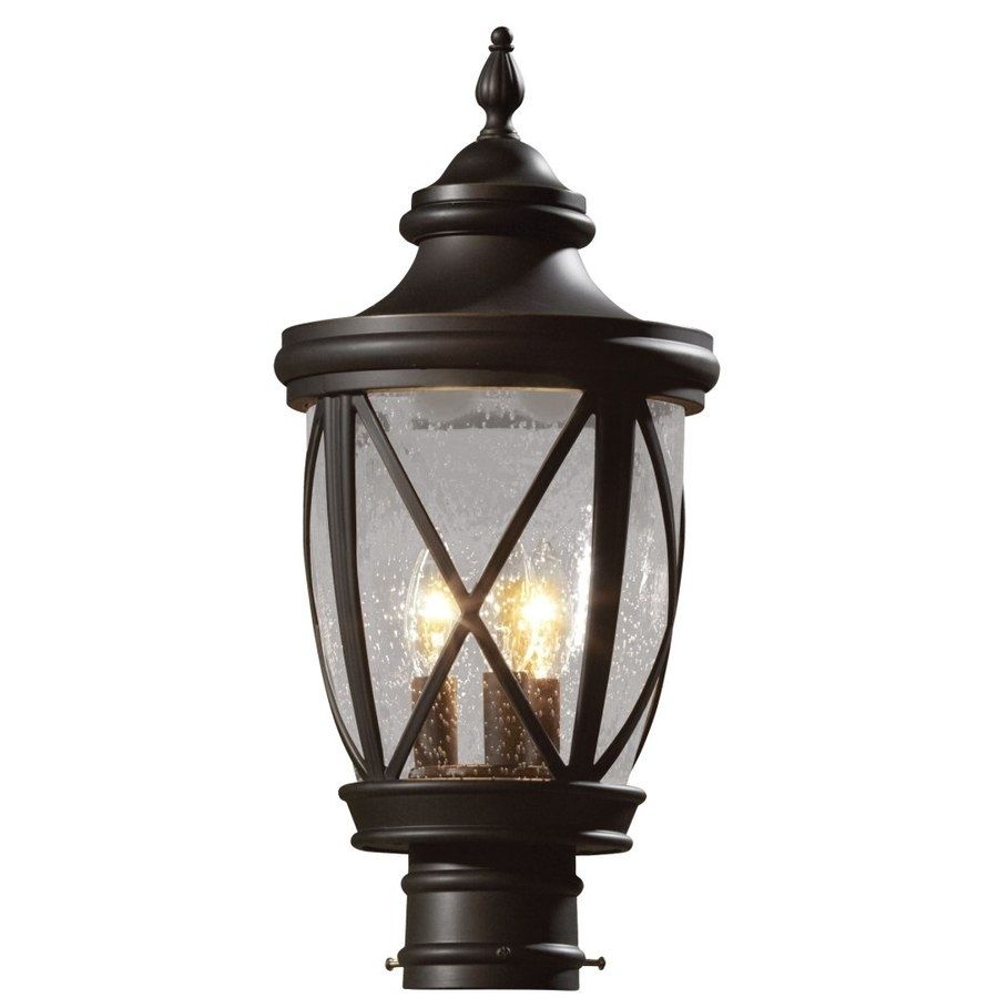 Shop Allen + Roth Castine 19.5 In H Rubbed Bronze Post Light At With Regard To Lowes Solar Garden Lights Fixtures (Photo 8 of 15)