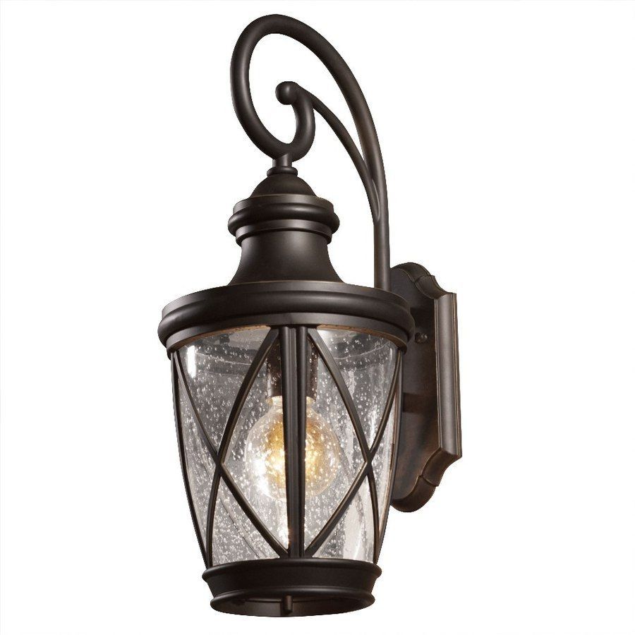 Shop Allen + Roth Castine 20 2/8 In Rubbed Bronze Outdoor Wall Light Inside Outdoor Wall Porch Lights (Photo 14 of 15)