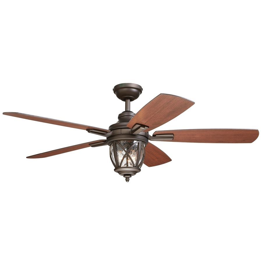 Shop Allen + Roth Castine 52 In Rubbed Bronze Downrod Or Close Mount With Bronze Outdoor Ceiling Fans With Light (Photo 6 of 15)